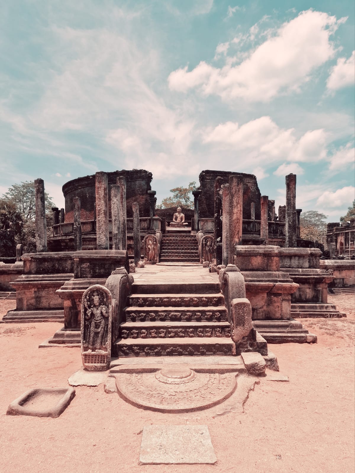 Historic stone ruins in Sri Lanka